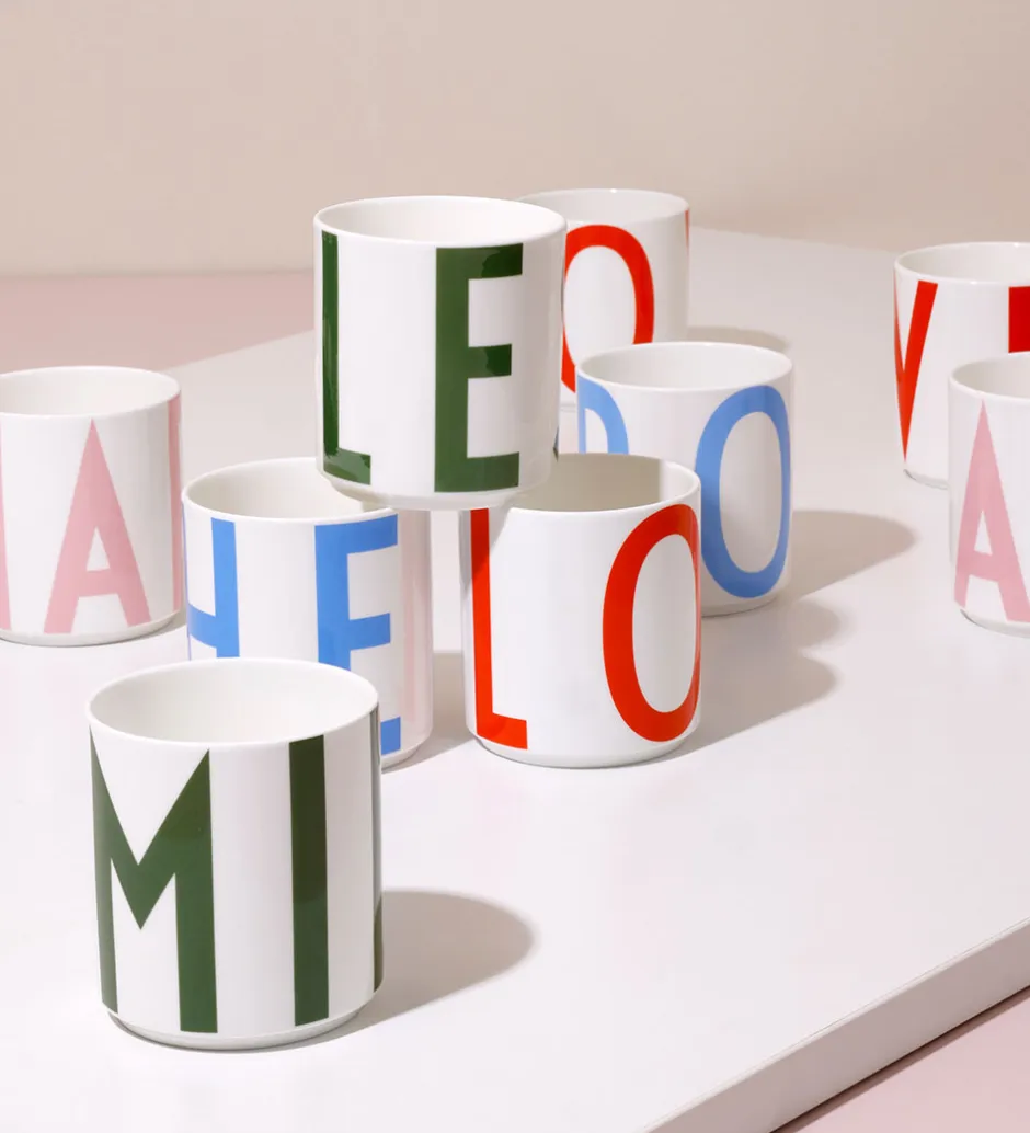 Spisetid|Kop Og Tudekop*Design Letters Kop - XL Vintage ABC - Happy - Creole Pink