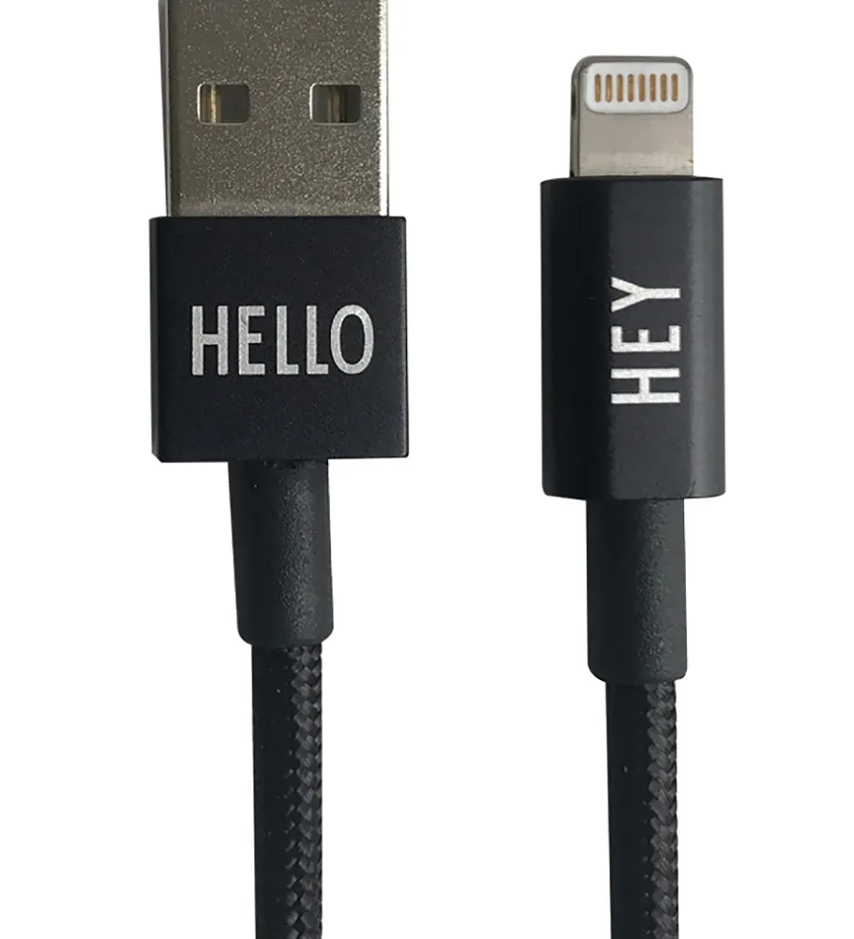 Design Letters Opladerkabel - iPhone - USB-A/Lightning - Sort