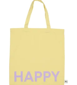 Shoppers*Design Letters Shopper - Happy - Gul m. Lilla