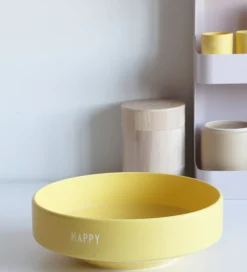 Skåle*Design Letters Skål - Large - Favorite - Happy - Gul