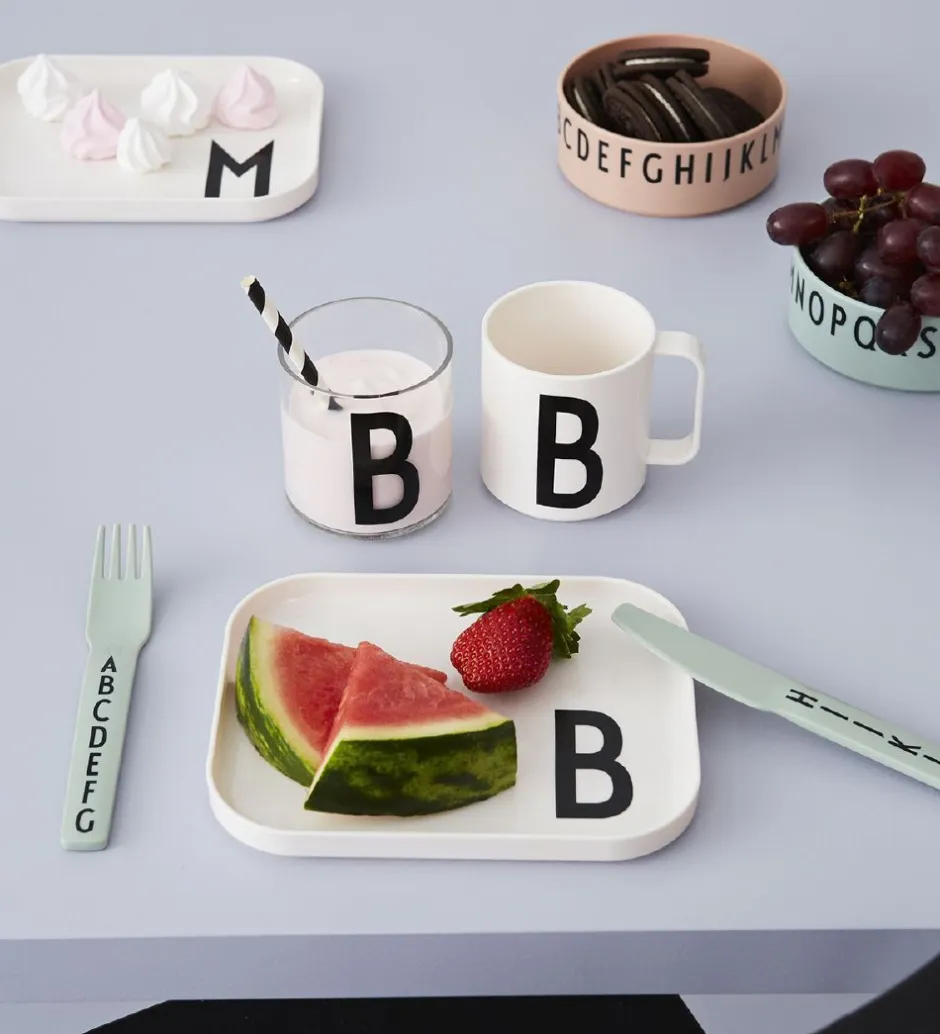 Skåle*Design Letters Skål - 3-pak - Grøn/Hvid/Grå m. Bogstaver