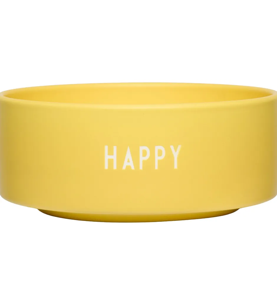 Design Letters Skål - Snack - Happy - Gul