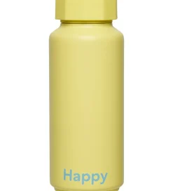 Termoflasker*Design Letters Termoflaske - 500 ml - Happy - Gul