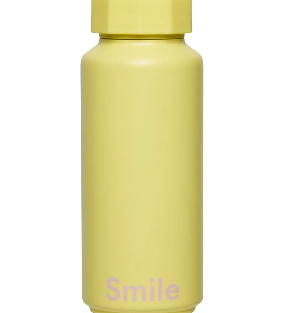 Termoflasker*Design Letters Termoflaske - 500 ml - Smile - Gul