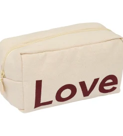 Toilettasker|Pleje- Og Toiletartikler*Design Letters Toilettaske - Love - Natur/Syrrah Burgundy