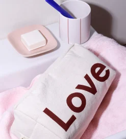 Toilettasker|Pleje- Og Toiletartikler*Design Letters Toilettaske - Love - Natur/Syrrah Burgundy