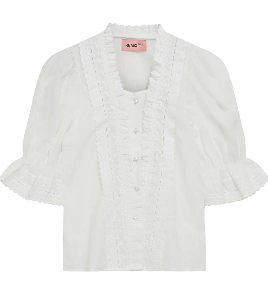 Konfirmationstøj*Designers Remix Skjorte - Velma Lace - Cream
