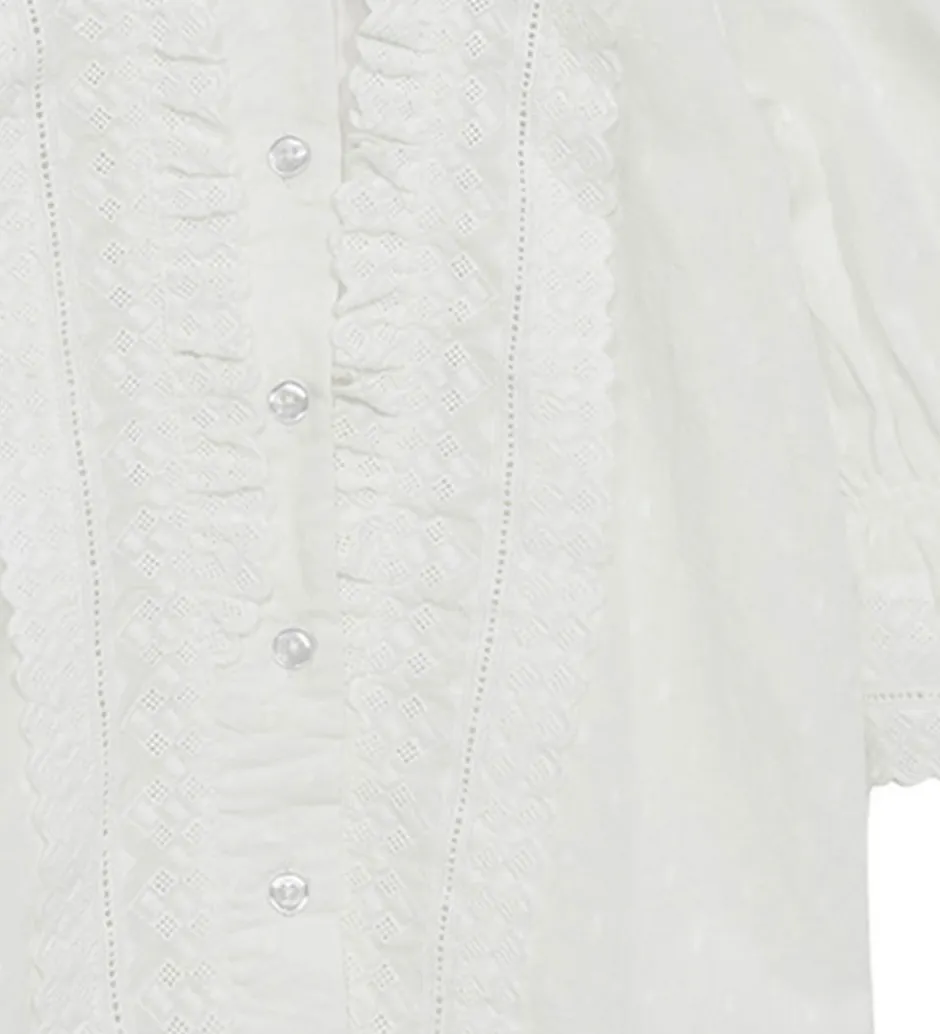 Konfirmationstøj*Designers Remix Skjorte - Velma Lace - Cream