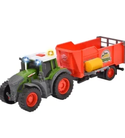 Traktorer*Dickie Toys Traktor m. Trailer - Fendt Farm Trailer - Lys/Lyd