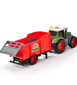 Traktorer*Dickie Toys Traktor m. Trailer - Fendt Farm Trailer - Lys/Lyd