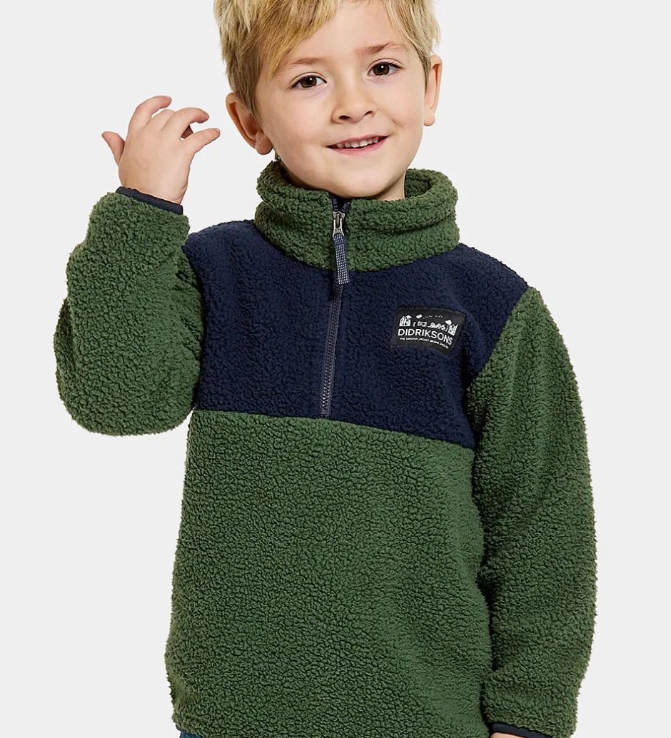 Fleece*Didriksons Fleecetrøje - Gosig - Light Moss