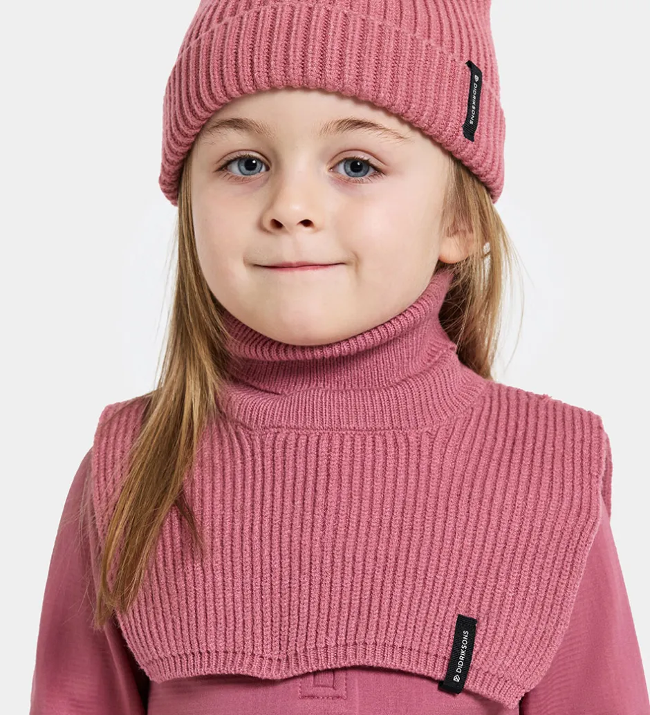 Børn Didriksons Halsedisse - Strik/Rib - Delfinen - Heather Pink