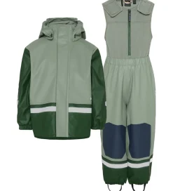 Børn Didriksons Regntøj m. Fleece - PU - Boardman - Light Moss