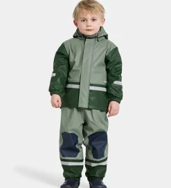 Børn Didriksons Regntøj m. Fleece - PU - Boardman - Light Moss
