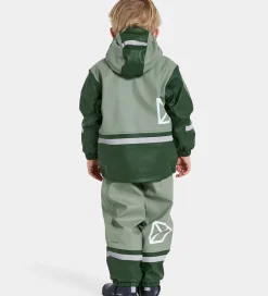 Børn Didriksons Regntøj m. Fleece - PU - Boardman - Light Moss