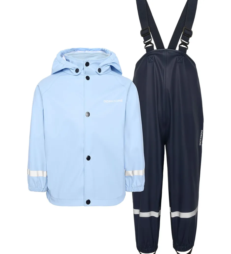 Regntøj*Didriksons Regntøj m. Seler - PU - Slaskeman - Light Sea Blue