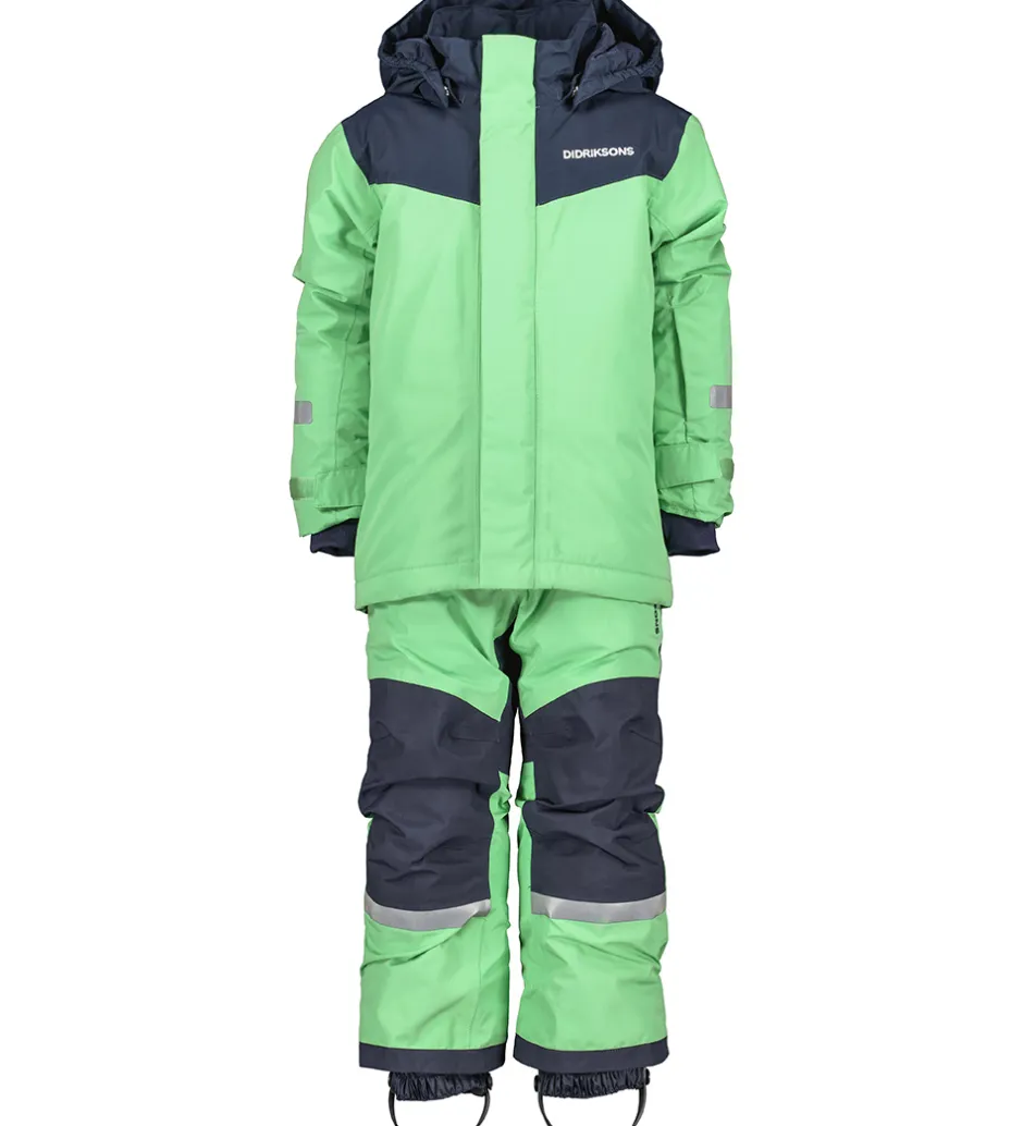 Børn Didriksons Skisæt - Skare - Dusty Lime