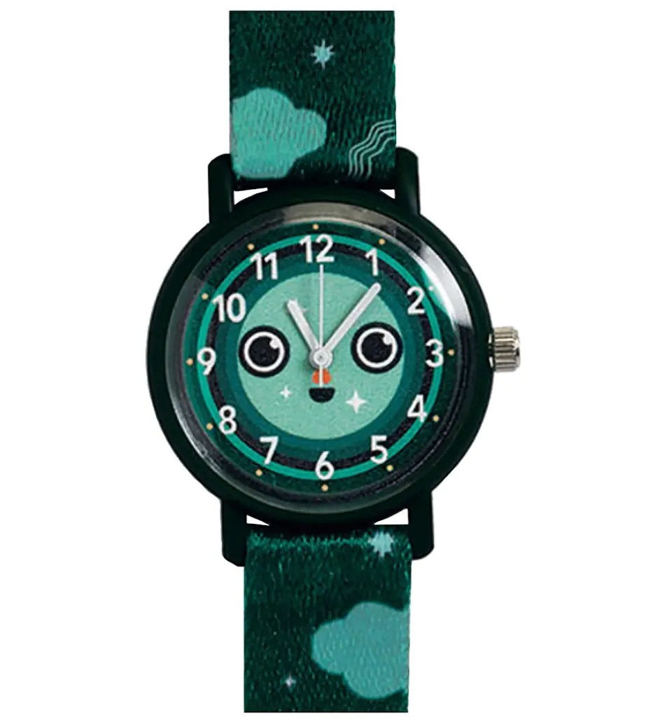 Ure*Djeco Armbåndsur - Montre Night - Sort/grøn