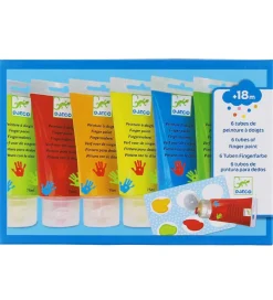 Maling*Djeco Fingermaling - 6 stk. - Multifarvet