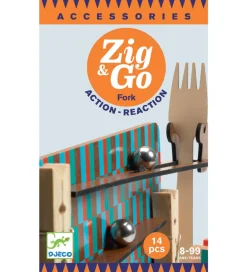 Kuglebaner*Djeco Kuglebane - Træ - Zig & Go - 14 dele - Fork