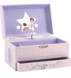 Smykkeskrin*Djeco Smykkeskrin m. Musik - 18x10x13 cm - Ballerina