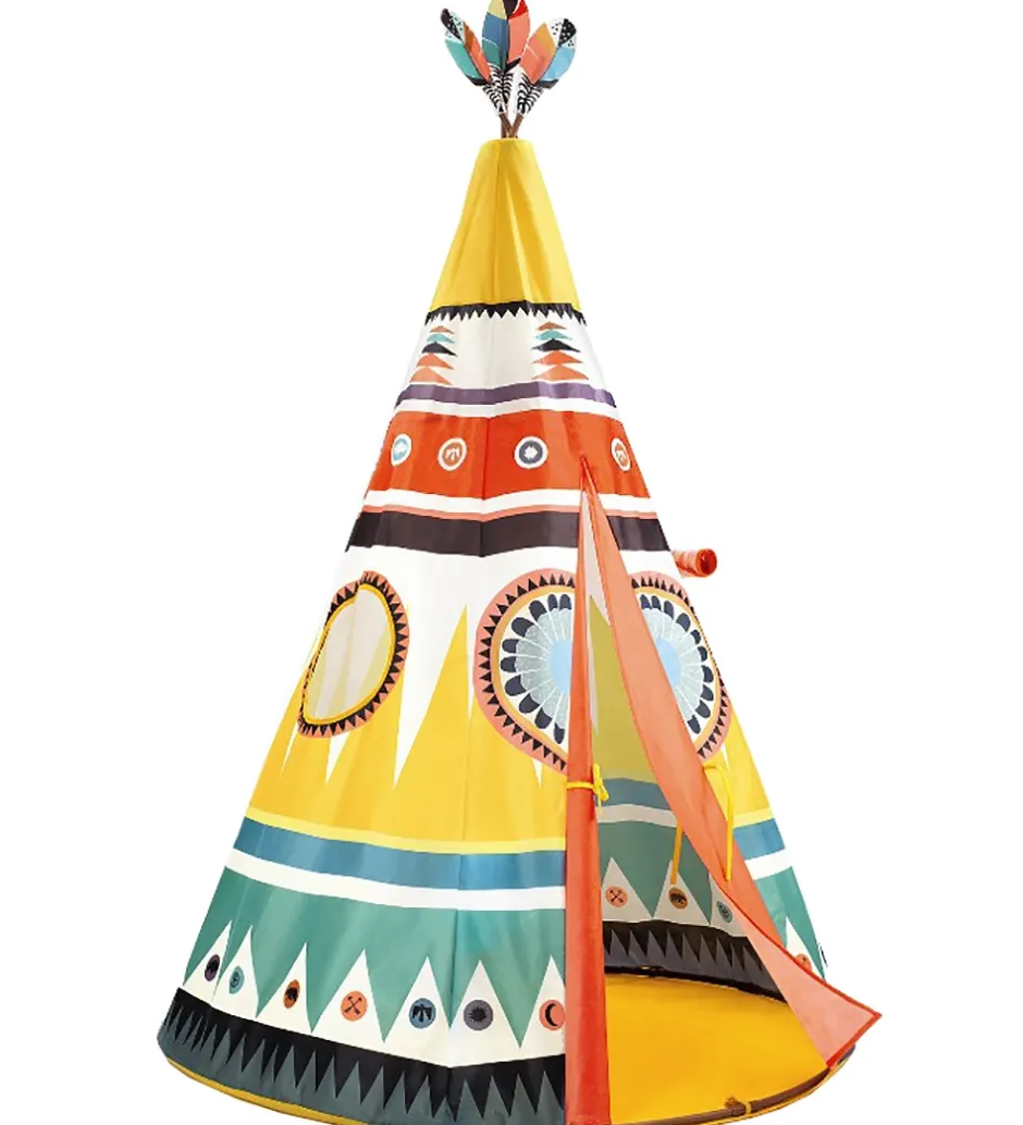 Legetelte|Legetelte*Djeco Tipi - 164x110 cm - Multifarvet