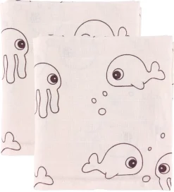 Babysvøb*Done by Deer Babysvøb - 120x120 - 2 stk - Sea Friends - Pudder