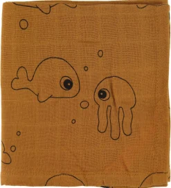 Babysvøb*Done by Deer Babysvøb - 120x120 - 2 stk - Sea Friends - Mustard