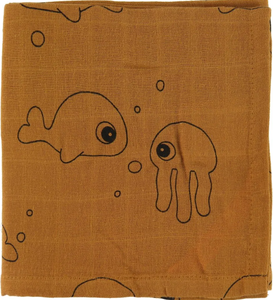Babysvøb*Done by Deer Babysvøb - 120x120 - 2 stk - Sea Friends - Mustard