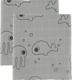 Done by Deer Babysvøb - 120x120 - 2 stk - Sea Friends - Grå