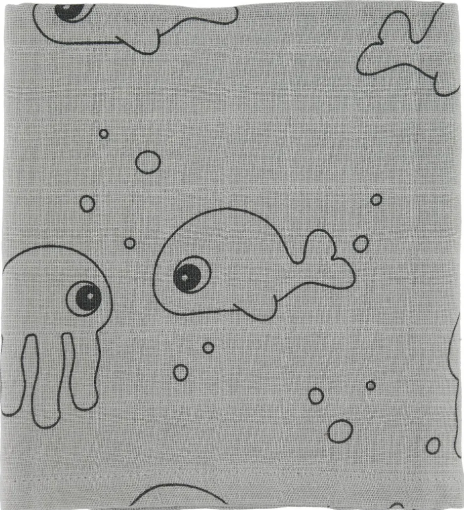 Done by Deer Babysvøb - 120x120 - 2 stk - Sea Friends - Grå