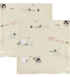 Done by Deer Stofbleer - Musselin - 2-pak - 65x65 cm - Tiny Farm
