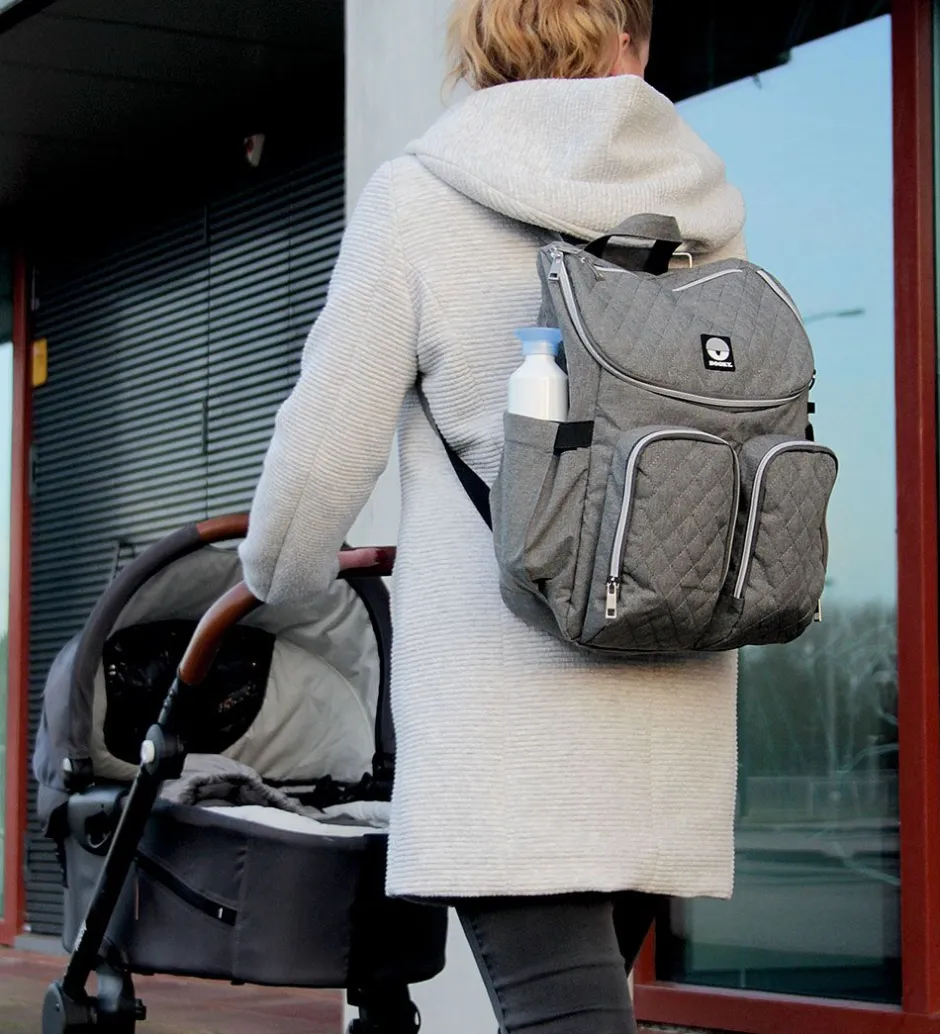 Pusletasker*Dooky Pusletaske Rygsæk - 2 i 1 - Grey Melange