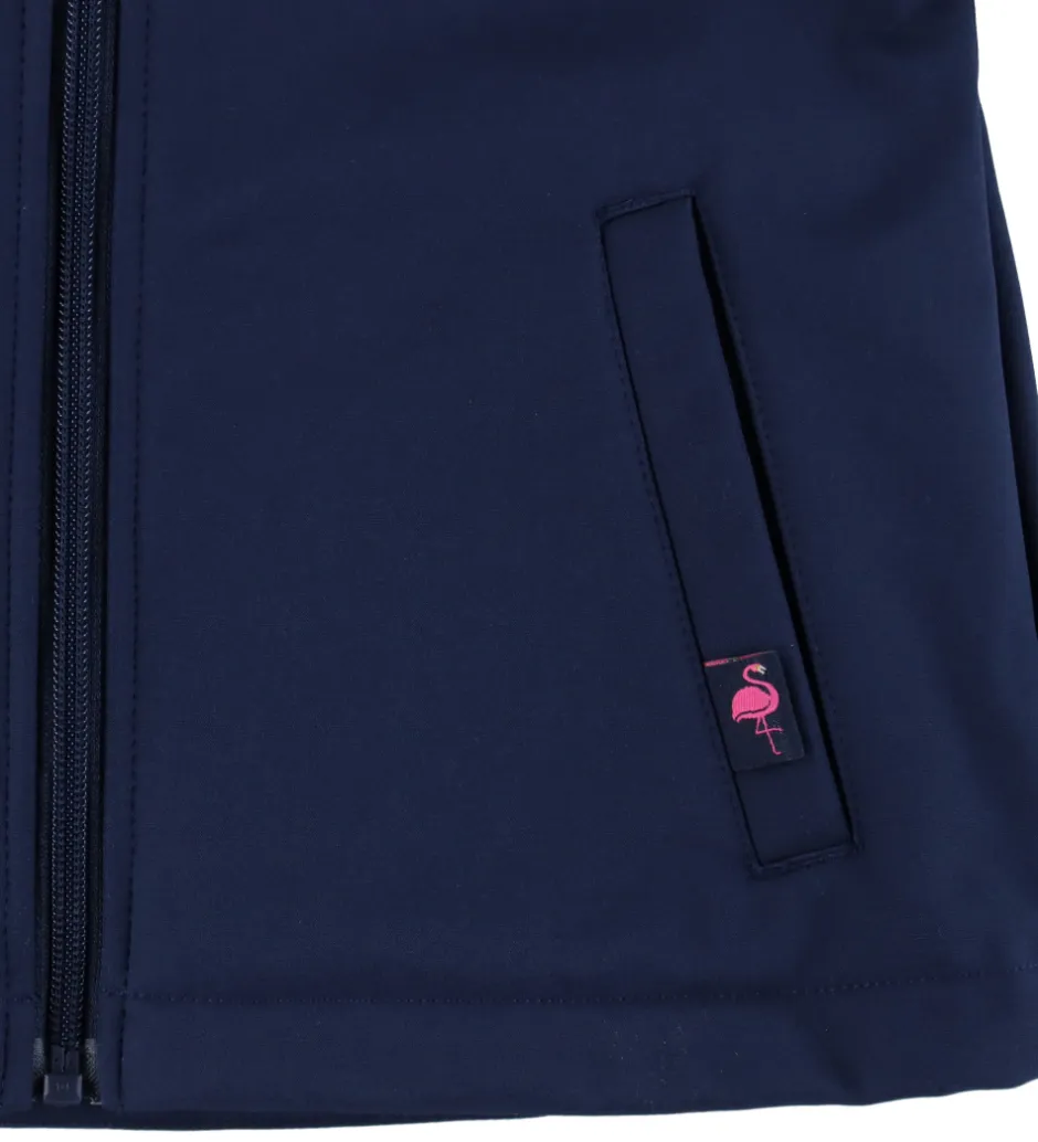 Børn DYR -Cph Softshelljakke - evild - Navy m. Flamingo