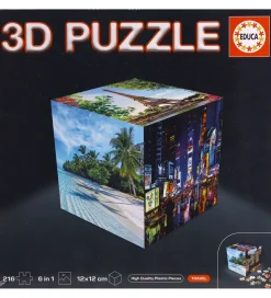 Puslespil*Educa 3D Puslespil - 216 Brikker - Cube Travel