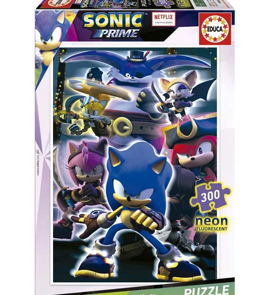 Puslespil*Educa Puslespil - 300 Brikker - Sonic Prime Neon