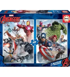 Puslespil*Educa Puslespil - 2x500 Brikker - Avengers
