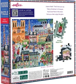 Eeboo Puslespil - 1000 Brikker - 58,4x58,4 cm - Paris Christmas
