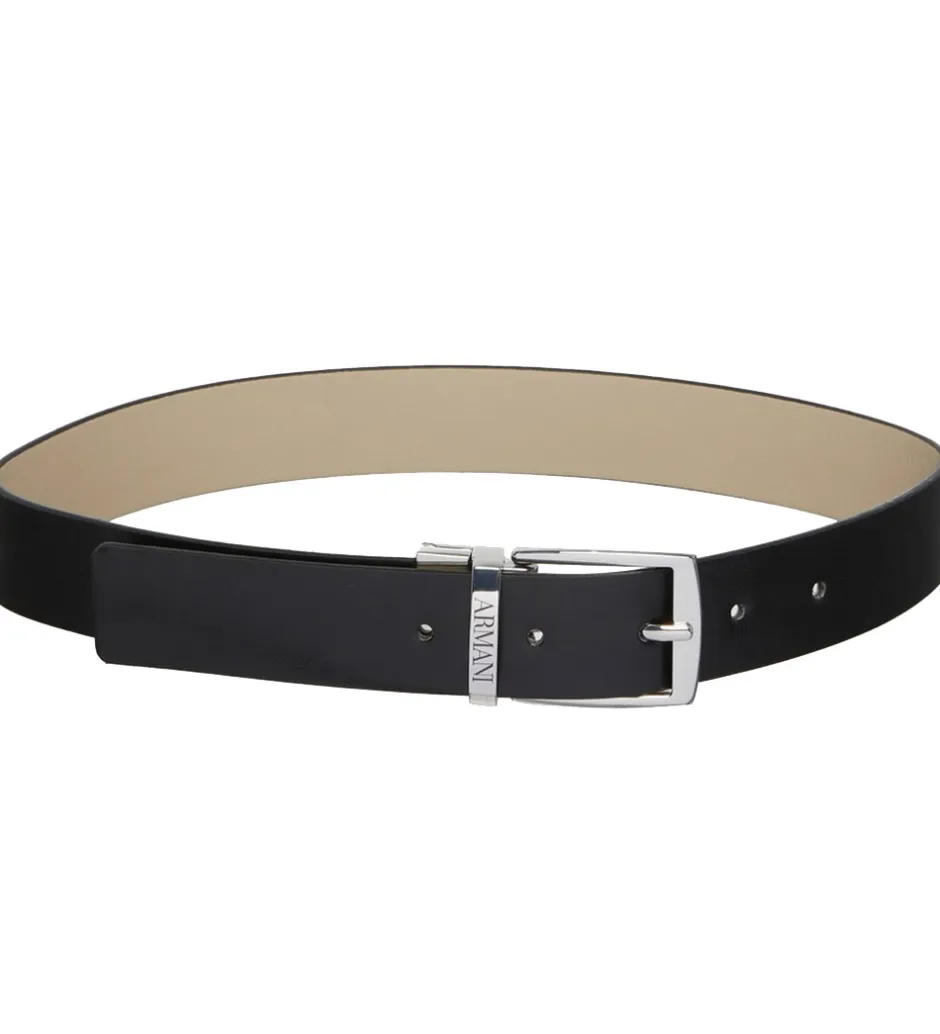 Børn Emporio Armani Bælte - Vendbar - Sort/Beige