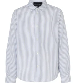 Konfirmationstøj*Emporio Armani Skjorte - Hvid/Blåstribet