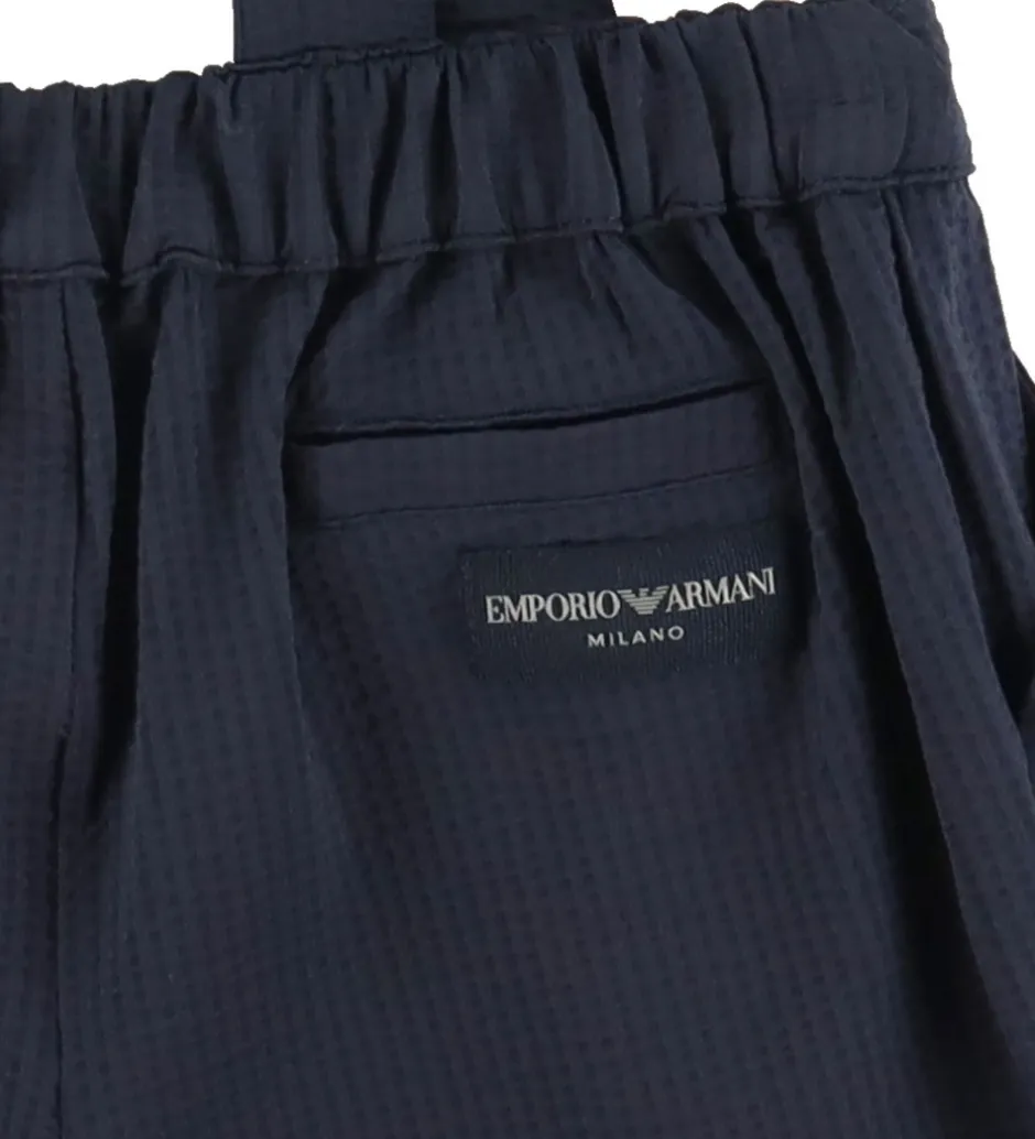 Konfirmationstøj*Emporio Armani Sæt - Skjorte/Shorts - Dark Navy/Hvid