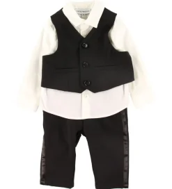 Jakkesæt Og Blazers*Emporio Armani Sæt - Skjorte/Vest/Bukser - Sort/Hvid
