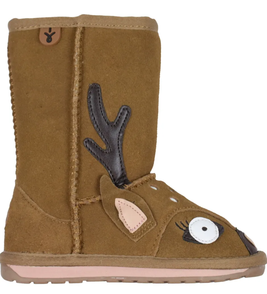 Bamsestøvler*EMU Australia Bamsestøvler - Chestnut m. Hjort