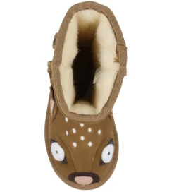 Bamsestøvler*EMU Australia Bamsestøvler - Chestnut m. Hjort