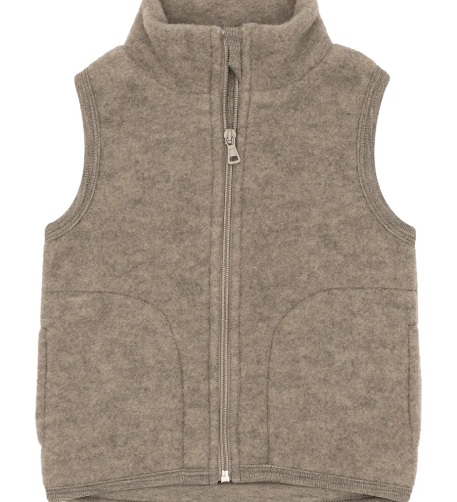 Børn Engel Vest - Uld - Walnut Melange