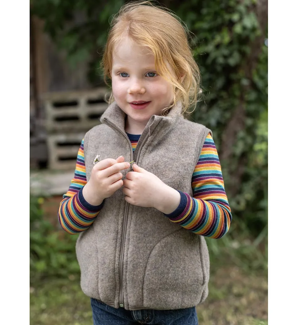 Børn Engel Vest - Uld - Walnut Melange