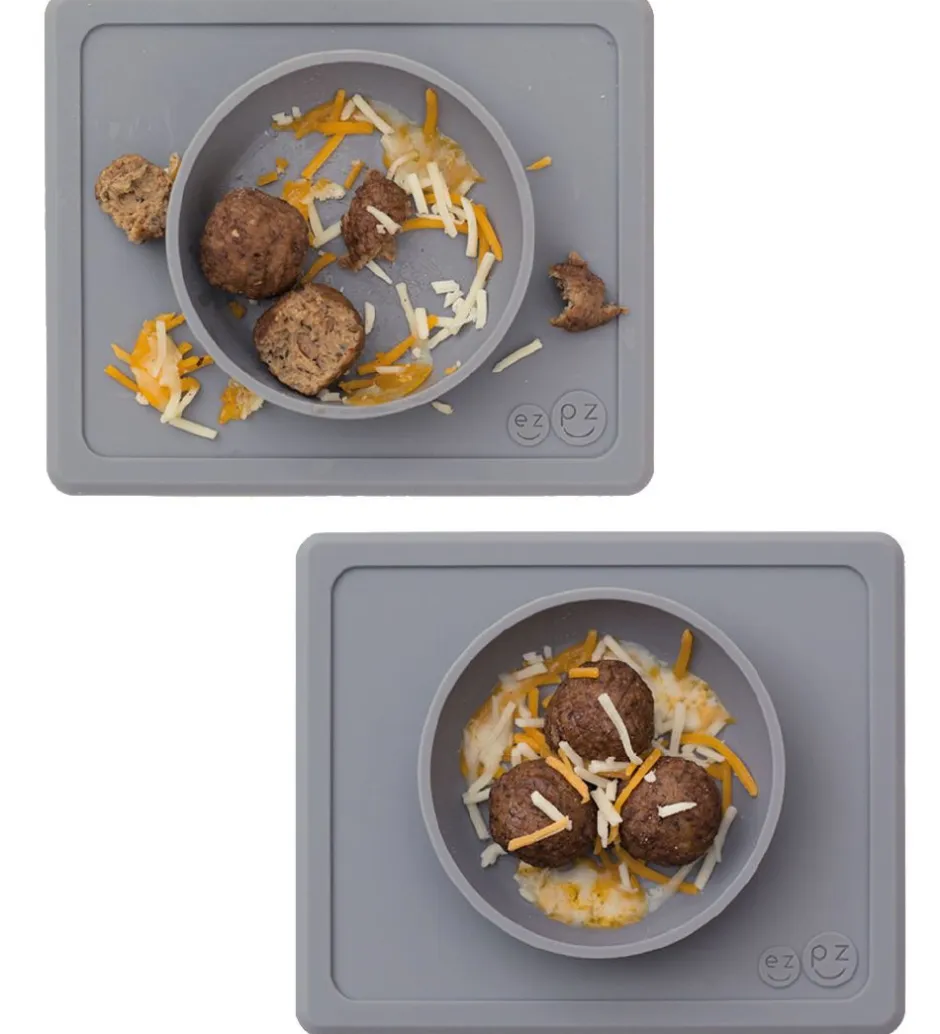 Dækkeservietter*EzPz Happy Mini Bowl - Silikone - Grå