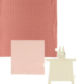 Sutteklude Og Nusseklude|Stofbleer*Fabelab Baby Gaveæske - Babysvøb/Stofble/Nusseklud - Dusty Rose