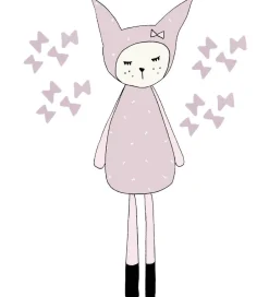 Wallsticker*Fabelab Wallstickers - Dreamy Friend Bunny - Lys Lilla m. Kanin
