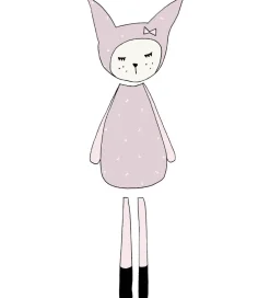 Wallsticker*Fabelab Wallstickers - Dreamy Friend Bunny - Lys Lilla m. Kanin